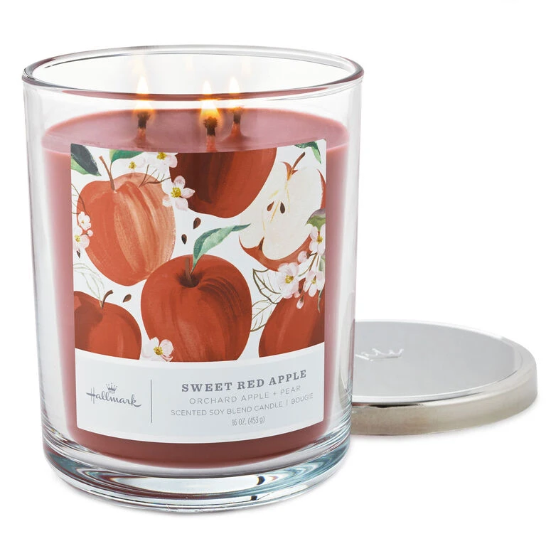 Hallmark Sweet Red Apple 3-Wick Jar Candle, 16 Oz. - Image 2