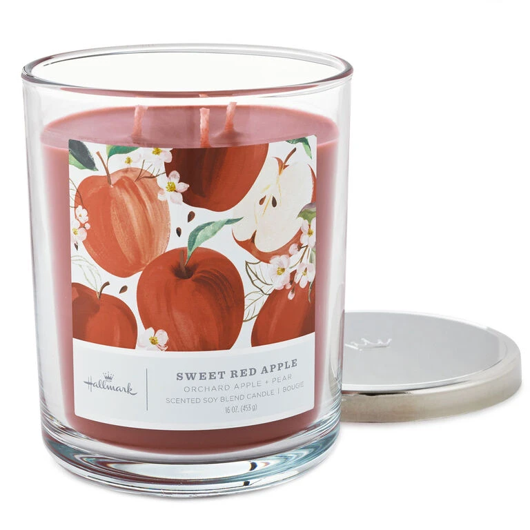 Hallmark Sweet Red Apple 3-Wick Jar Candle, 16 Oz. - Image 3