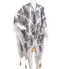 Amanda Blu Black/White Floral Print Women's Ruana Wrap