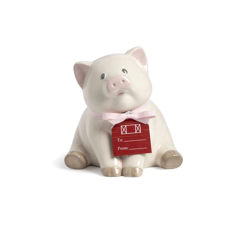 Demdaco Cream Piggy Bank, 6" - Image 3