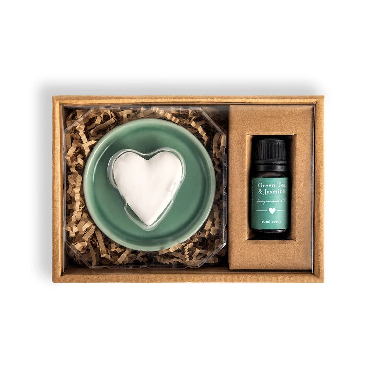 Demdaco Heart Diffuser Stone With Fragrance Oil And Tray - Image 2
