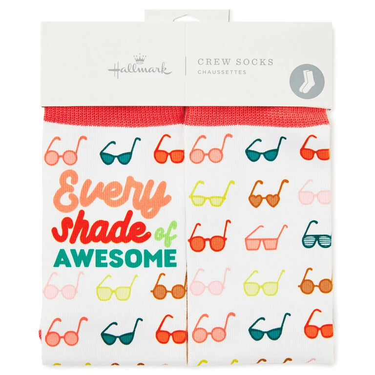 Hallmark Shades Of Awesome Sunglasses Fun Crew Socks - Image 2