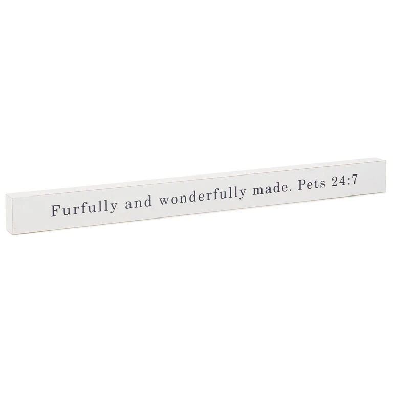 Hallmark Furfully And Wonderfully Made Wood Quote Sign, 23.5x2