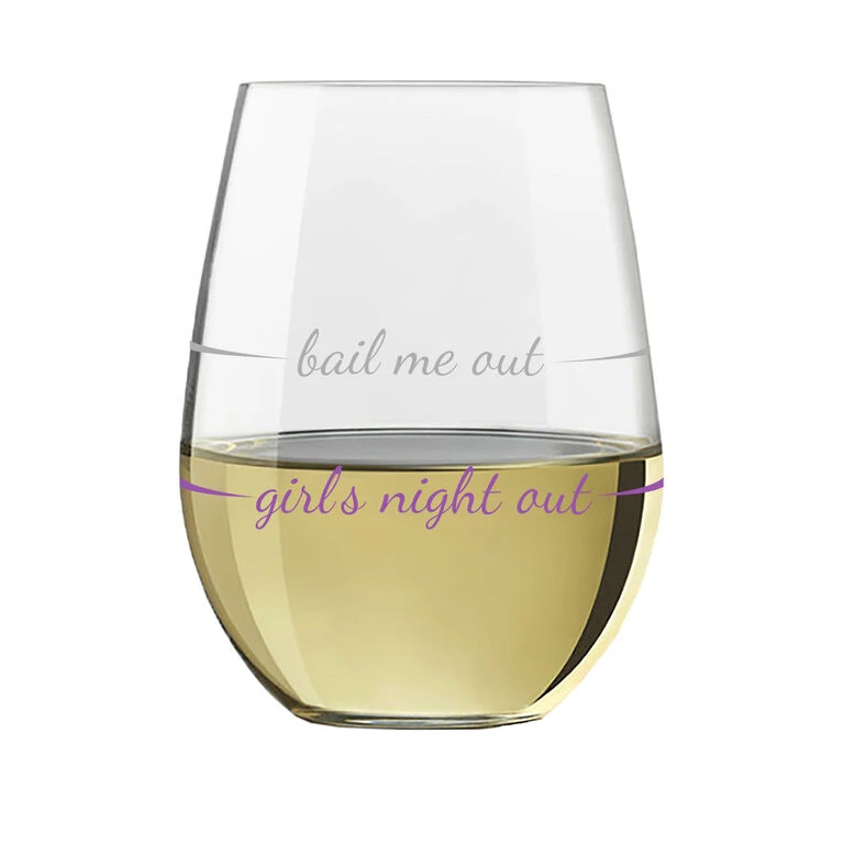 Girls Night Out Bail Me Out Stemless Wine Glass, 16 Oz. - Image 3