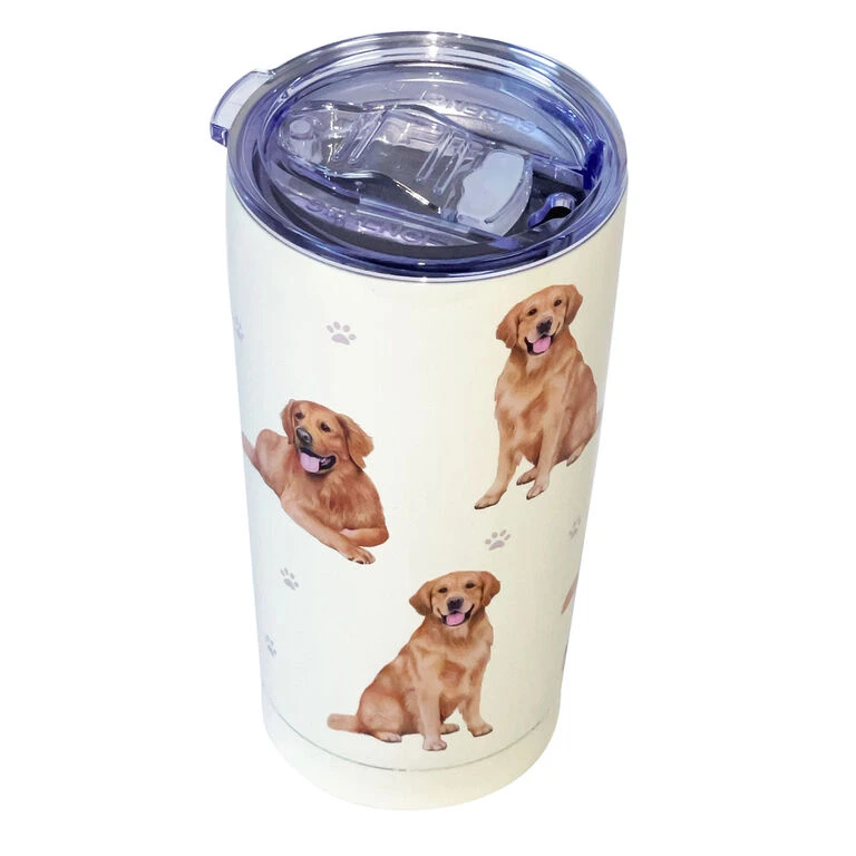 E&S Pets Golden Retriever Stainless Steel Tumbler, 20 Oz. - Image 2