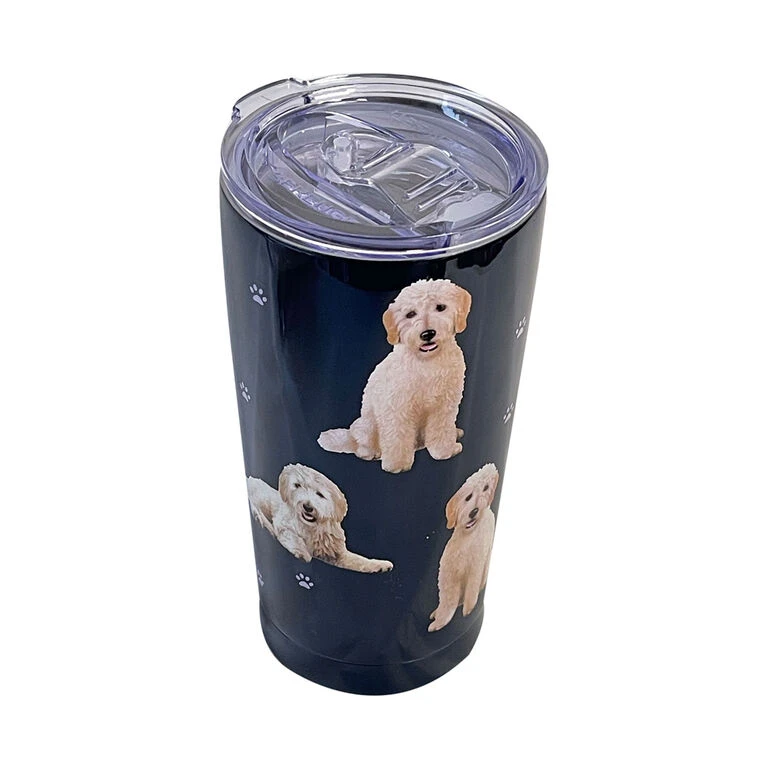 E&S Pets Goldendoodle Stainless Steel Tumbler, 20 Oz. - Image 2