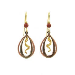 Silver Forest Gold-Tone Mixed Metal Spiral Teardrop Earrings