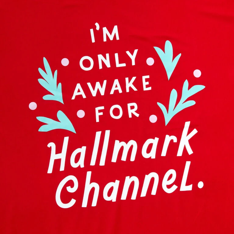 Hallmark Channel Only Awake Oversized Women's Red Sleep Shirt, Small/Medium - Image 2