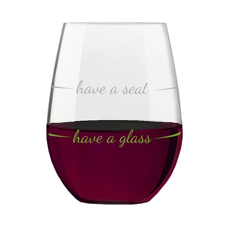 Have A Glass Have A Seat Stemless Wine Glass, 16 Oz. - Image 3