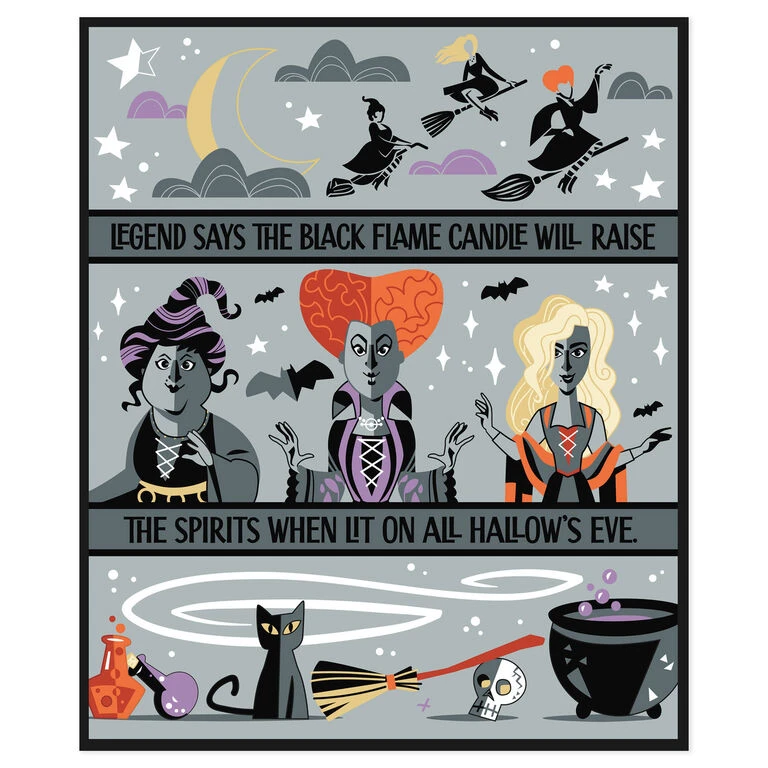 Hallmark Disney Hocus Pocus Black Flame Candle Blanket, 50x60 - Image 2