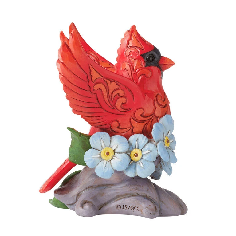 Enesco Jim Shore Caring Cardinal Forget-Me-Not Figurine, 4.8" - Image 2