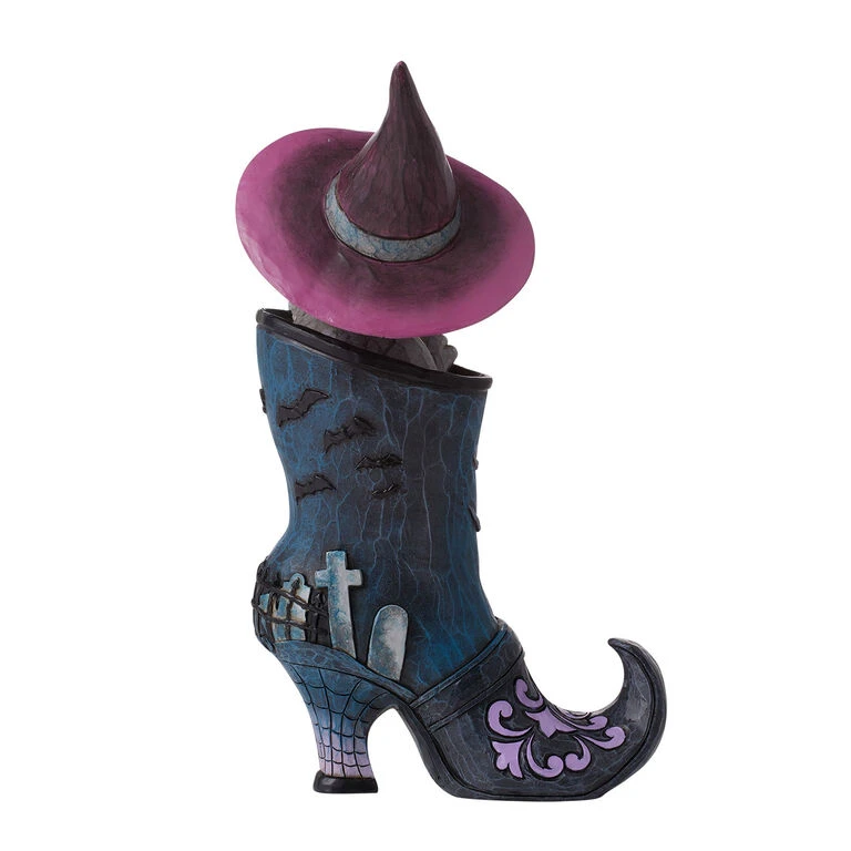 Enesco Jim Shore Black Cat Inside Of Witch's Boot Figurine, 8.26" - Image 2