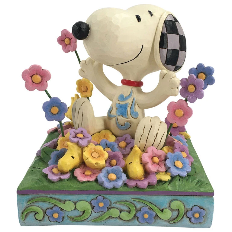 Enesco Jim Shore Peanuts Snoopy In Flowers Figurine, 4.75"