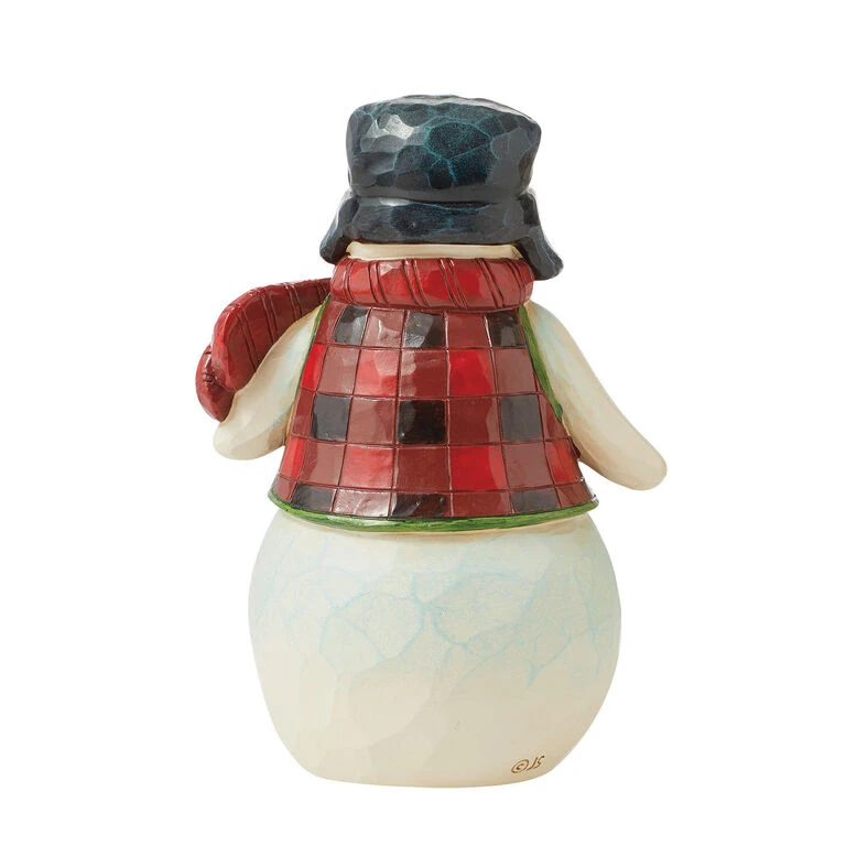 Enesco Jim Shore Pint-Sized Snowman In Plaid Figurine, 5" - Image 2
