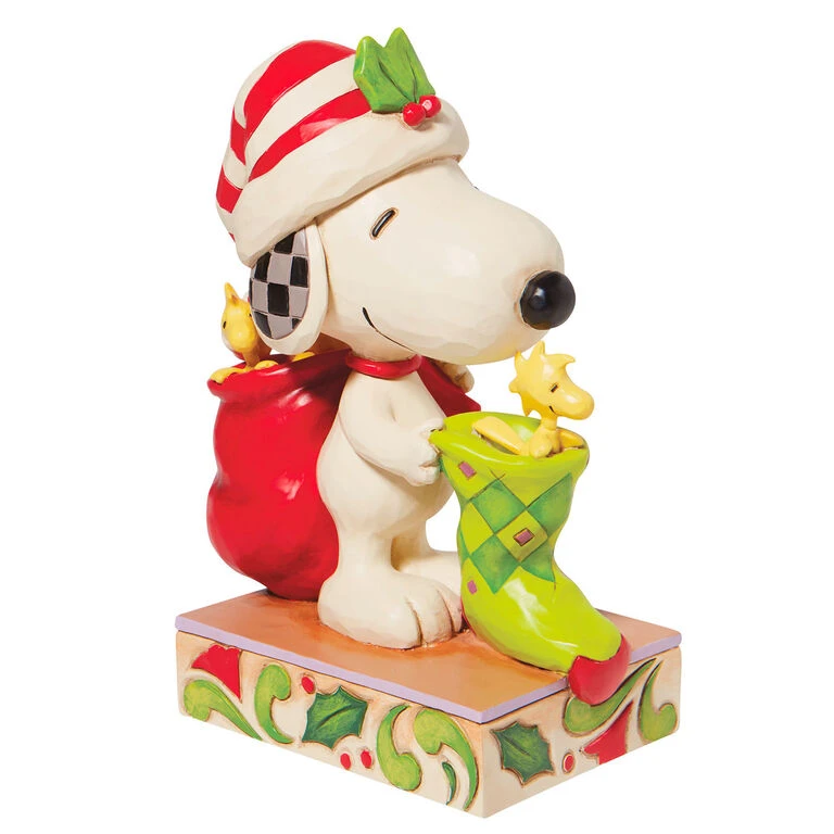 Enesco Jim Shore Peanuts Snoopy And Woodstock With Stocking Figurine, 7" - Image 4