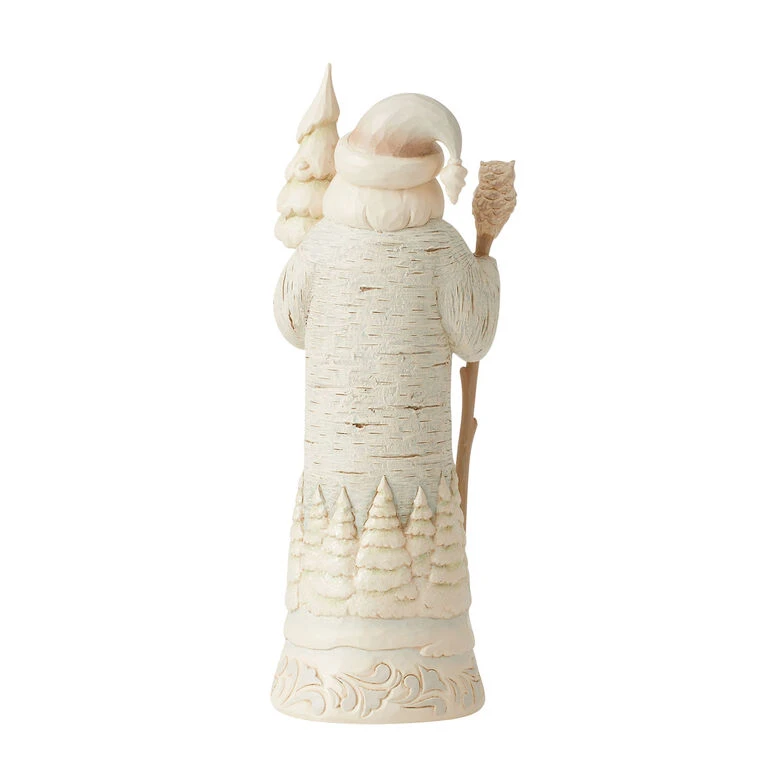 Enesco Jim Shore White Woodland Birch Bark Santa Figurine, 7.75" - Image 2