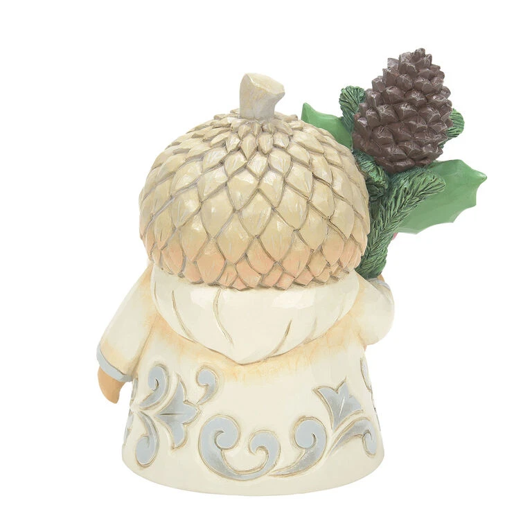 Enesco Jim Shore White Woodland Gnome With Acorn Hat Figurine, 4.65" - Image 2