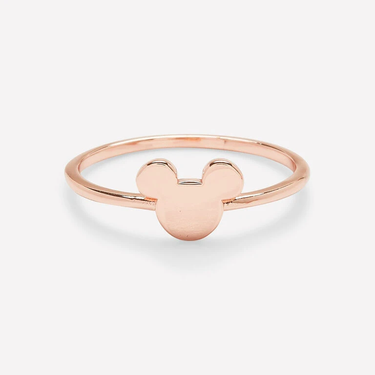 Pura Vida Delicate Mickey Mouse Rose Gold Ring, Size 6