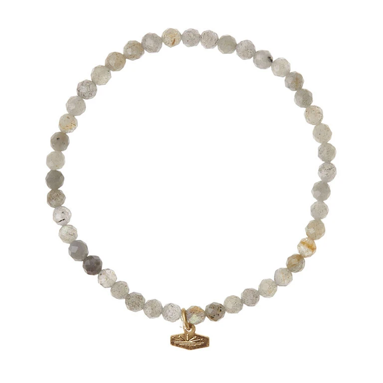 Mini Faceted Labradorite Beaded Stacking Bracelet
