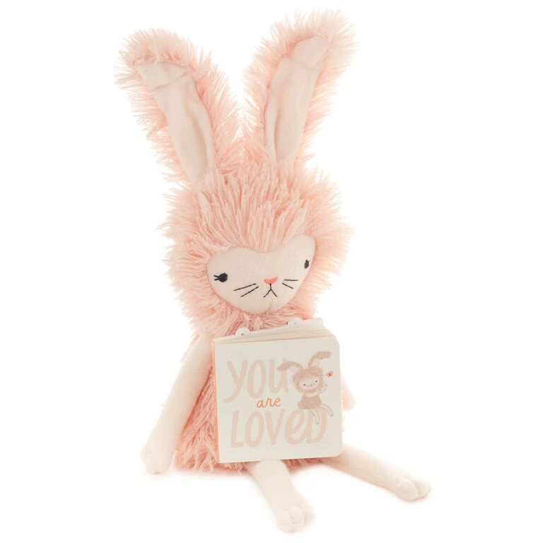 Hallmark MopTops Angora Bunny Stuffed Animal With You Are Loved Board Book