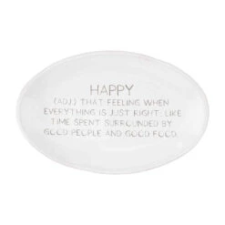 Mud Pie Happy Definition Oval Ceramic Platter