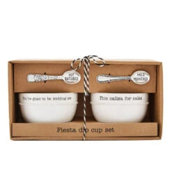 Mud Pie Fiesta Salsa & Guacamole Dip Cups With Spoons, Set Of 2