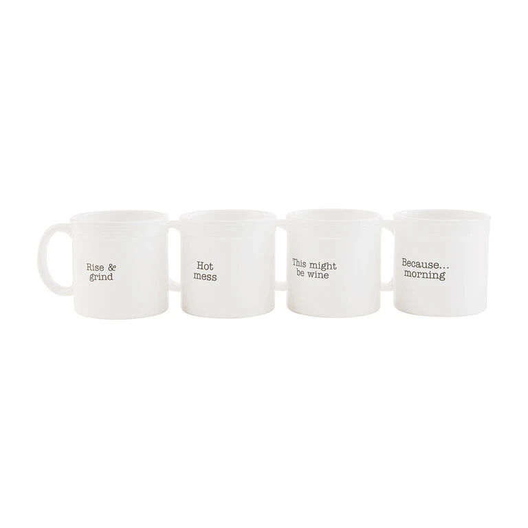 Mud Pie Funny Mugs, Set Of 4