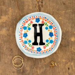 Natural Life Initial Trinket Dish, H