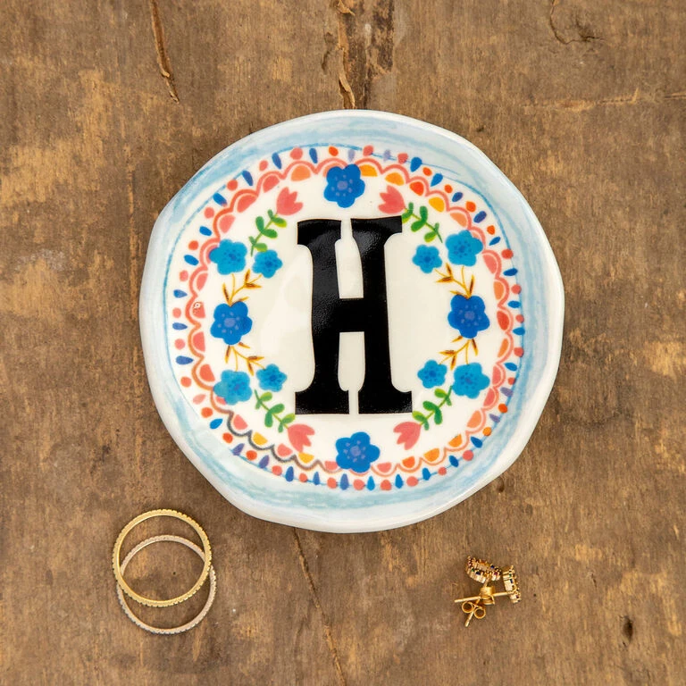 Natural Life Initial Trinket Dish, H