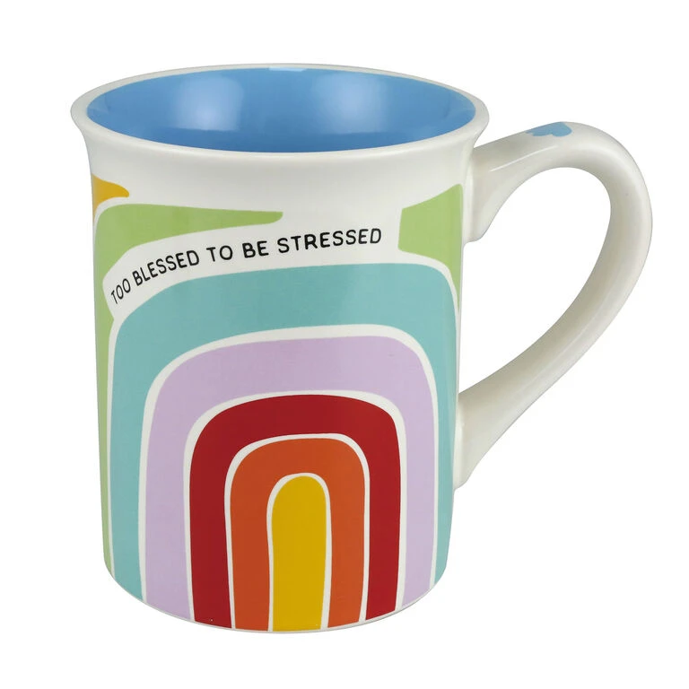 Our Name Is Mud Too Blessed Rainbow Mug, 16 Oz.