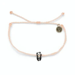 Pura Vida Panda Charm Blush Pink Bitty Braid Bracelet