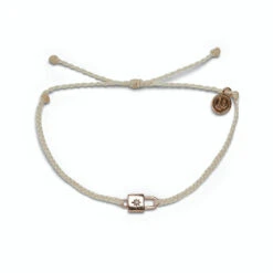 Pura Vida Ivory And Rose Gold Lock Charm Bracelet