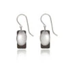 Silver Forest Rectangle And Oval Layered Silver-Tone Drop Earrings