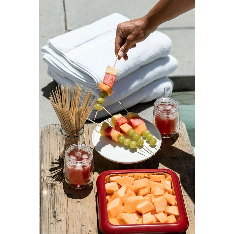 Red Fancy Panz Square Foil Pan Serving Tray - Image 2