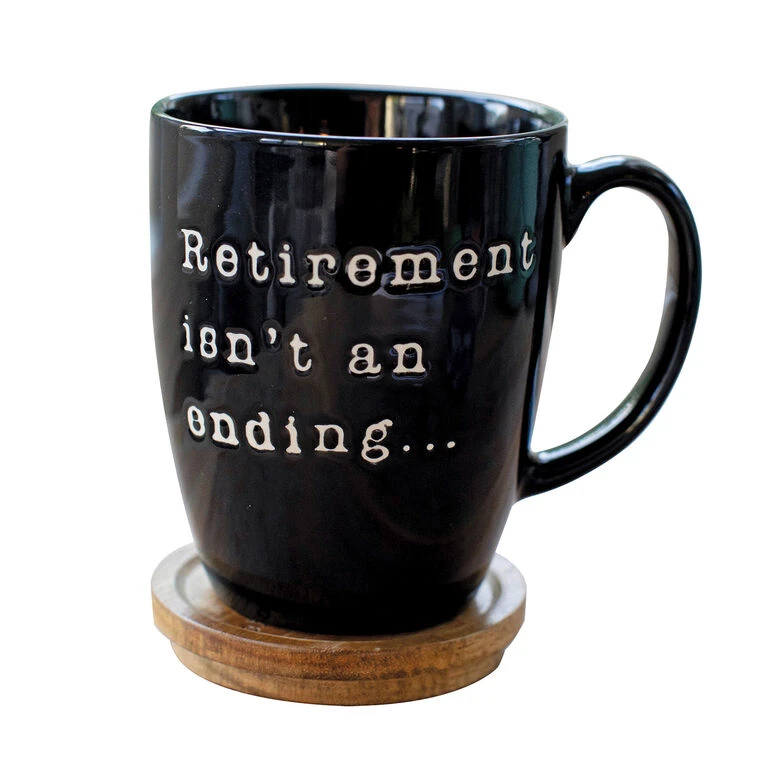 Our Name Is Mud Retirement Mug With Lid, 16 Oz. - Image 2