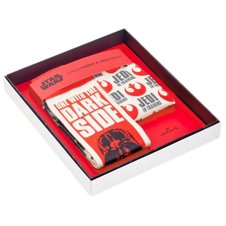 Hallmark Star Wars™ Darth Vader™ And Jedi In Training Adult And Child Novelty Crew Socks, Set Of 2 - Image 2