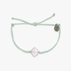 Pura Vida Shell Charm Seafoam Bitty Braid Bracelet