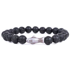 Fahlo Lava Stone Shark Voyage Bracelet
