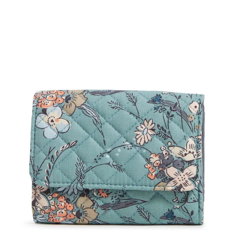 Vera Bradley RFID Riley Compact Wallet In Sunlit Garden Sage