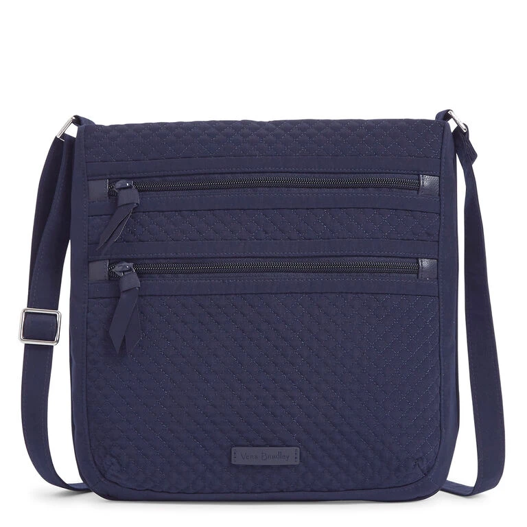 Vera Bradley Triple Zip Hipster In Classic Navy Microfiber