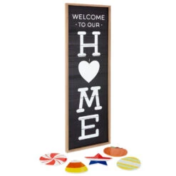 Hallmark Welcome Home Front Porch Sign With Seasonal Decorations, 16.5x47.25