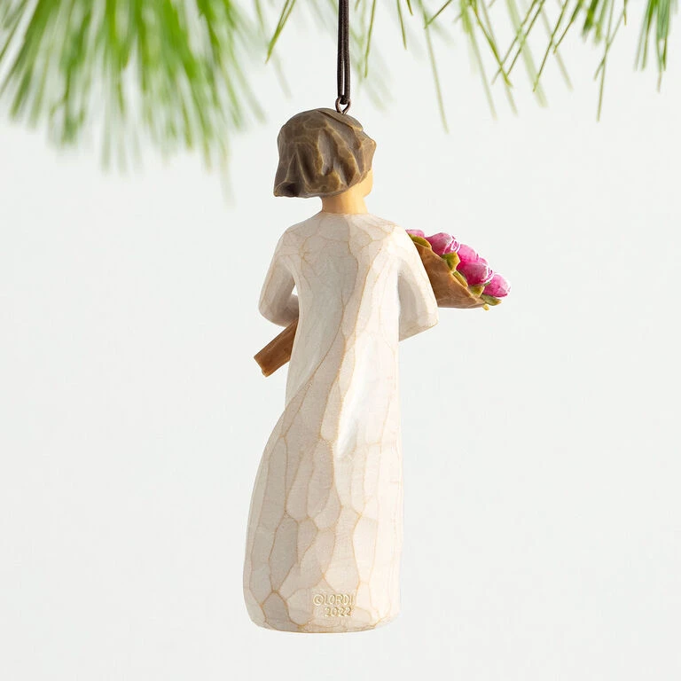 Willow Tree Girl With Tulip Bouquet 2023 Ornament, 4" - Image 2