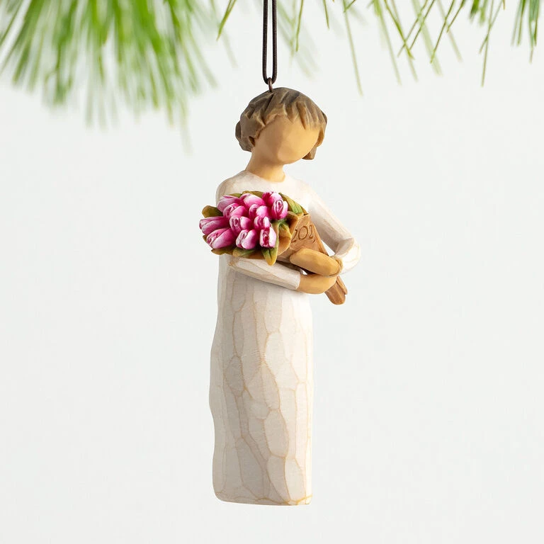Willow Tree Girl With Tulip Bouquet 2023 Ornament, 4" - Image 3