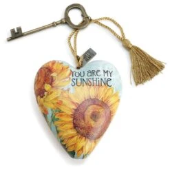 You Are My Sunshine Art Heart Sculpture, 4"